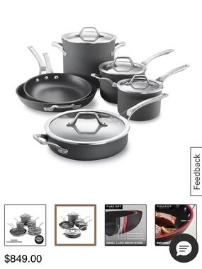 Signature Cookware Set in Charcoal Gray with Stainless Handles